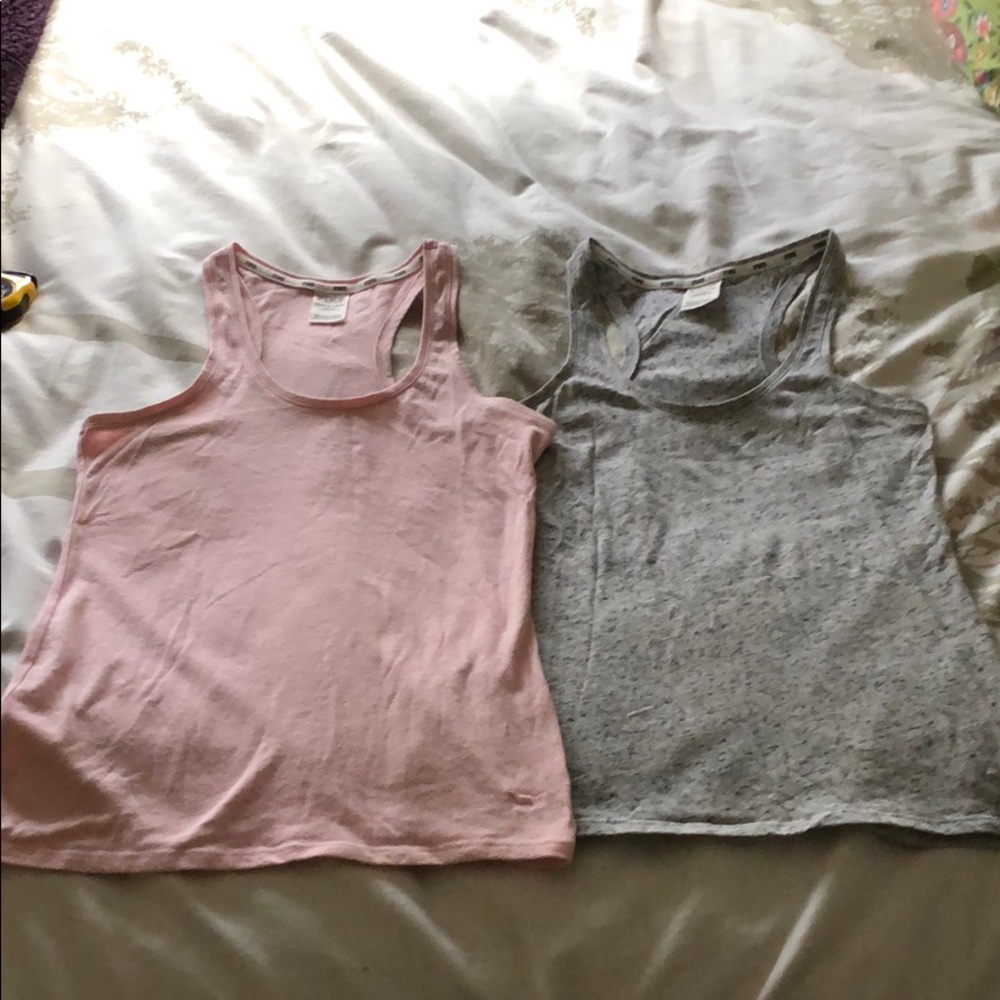 Lot of 2 Victoria’s Secret pink racer back tanks